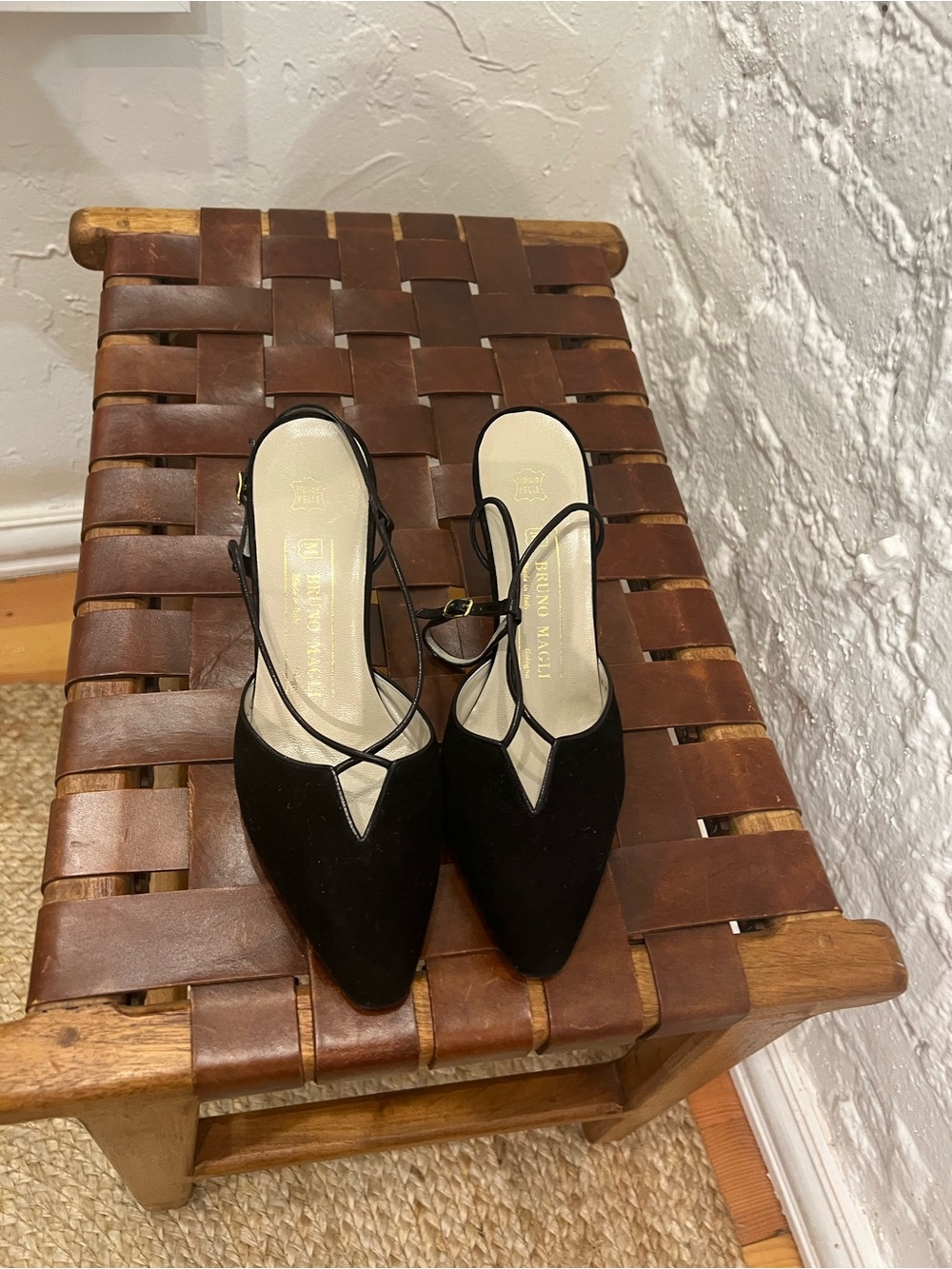 Bruno Magli black slingback shoes
